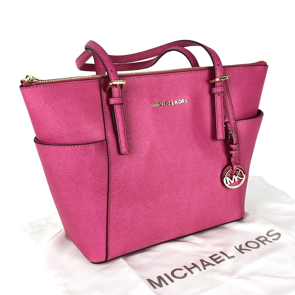 MICHAEL KORS Fushia Pink Jet Set East West